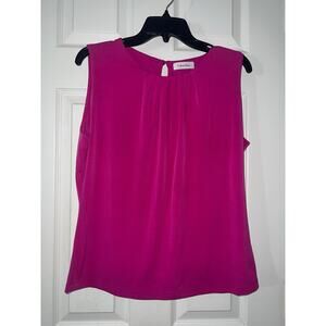 Calvin Klein Sleeveless Pink Work Casual Blouse Top Size Sz L Large